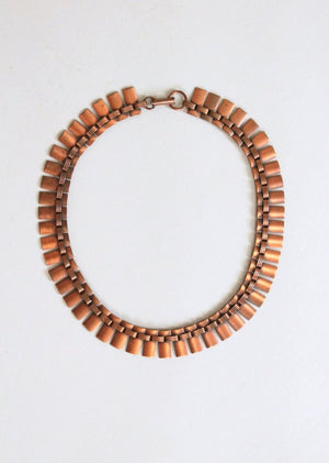 Vintage 1960s Modernist Copper Choker Necklace