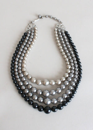 1960s Grey Multi Strand Necklace