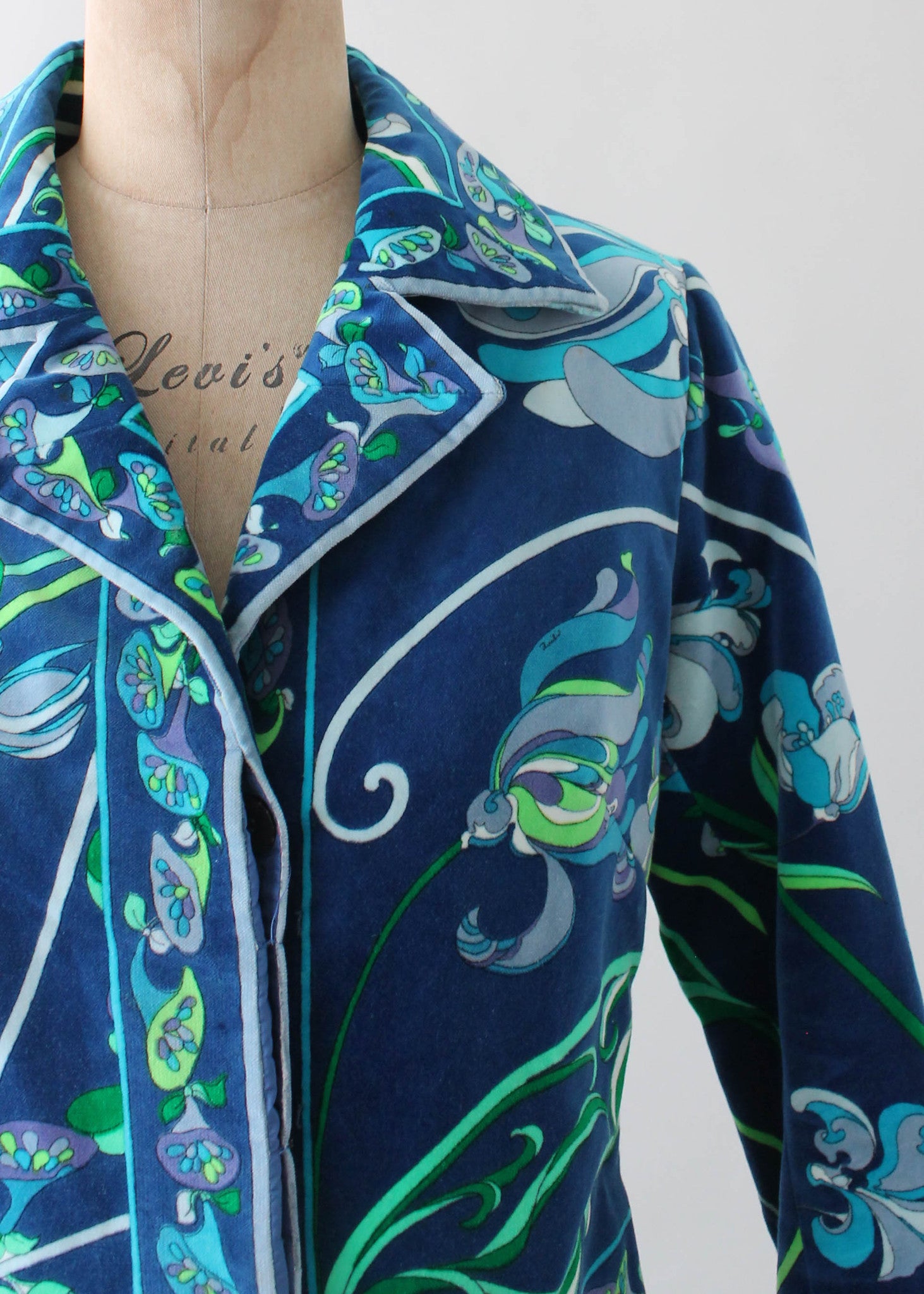 Vintage 1960s Pucci Floral Velvet Jacket and Skirt Set