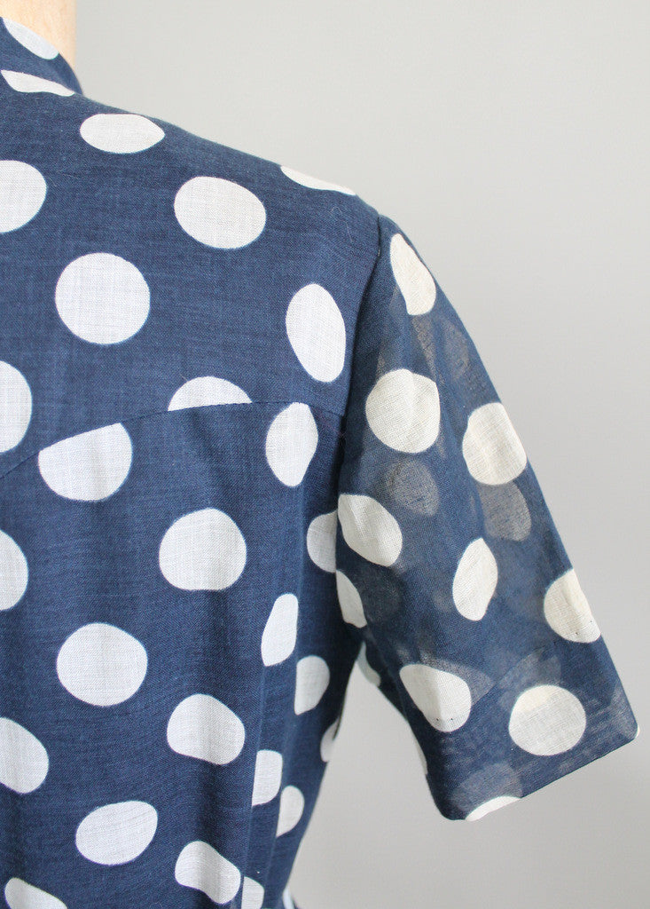 blue polka dot shirt dress Boden Women's Smocked Jersey Shirt Dress in Blue main image 1
