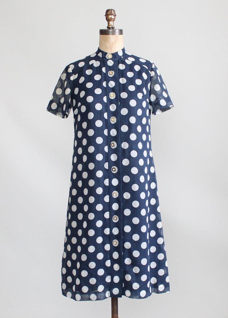 blue polka dot shirt dress Indigo Pop Shirt Dress | Bold Polka Dots Dress main image 0