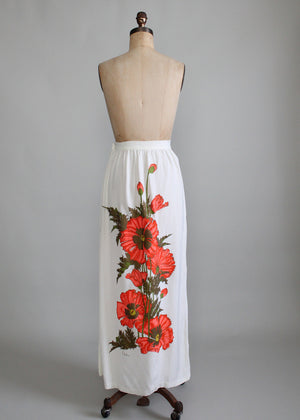 Vintage Late 1960s Shaheen Floral Maxi Skirt