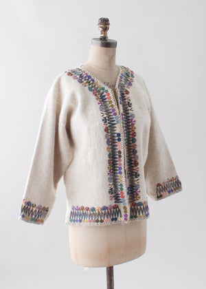 Vintage Mexican Embroidered Wool Jacket