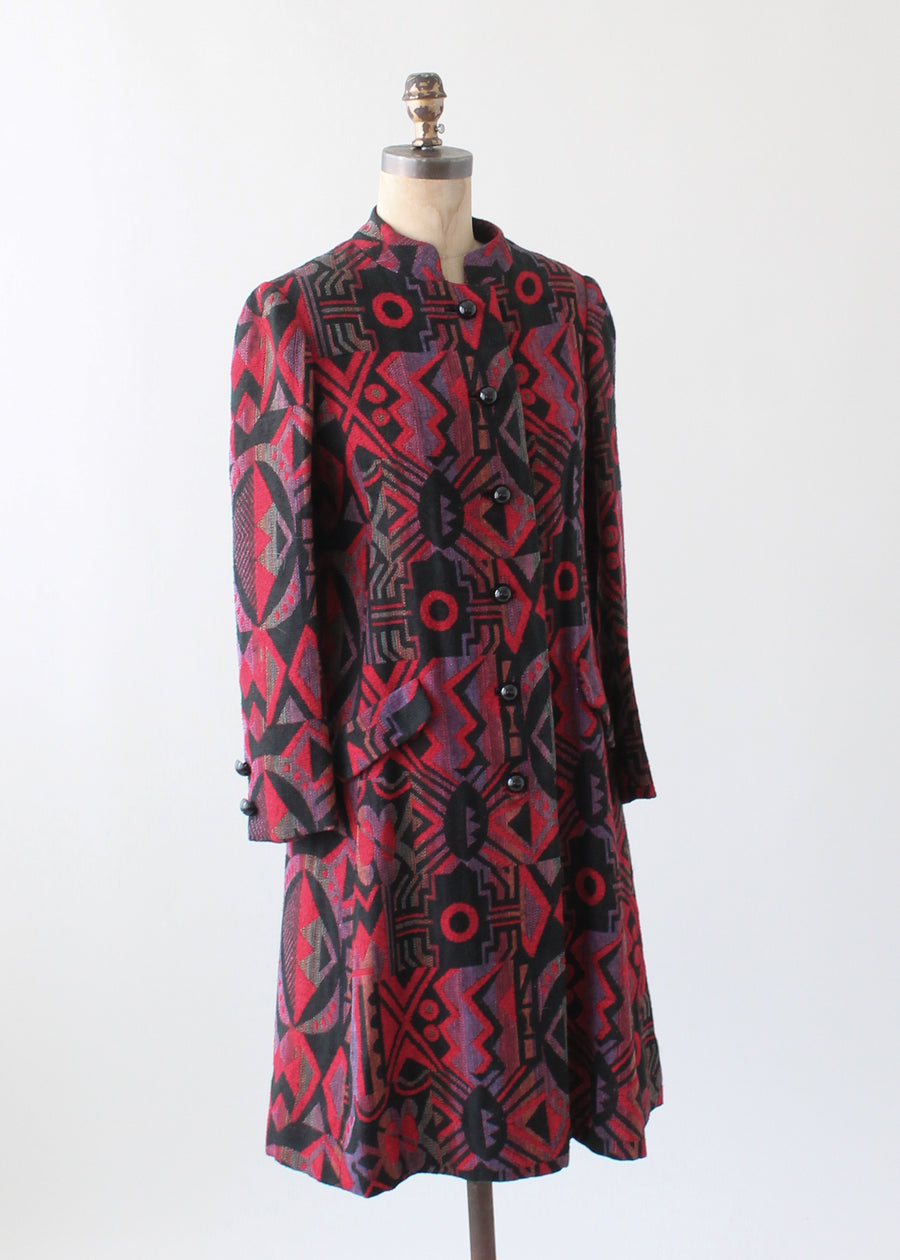 Vintage 1960s Abstract Tapestry Coat