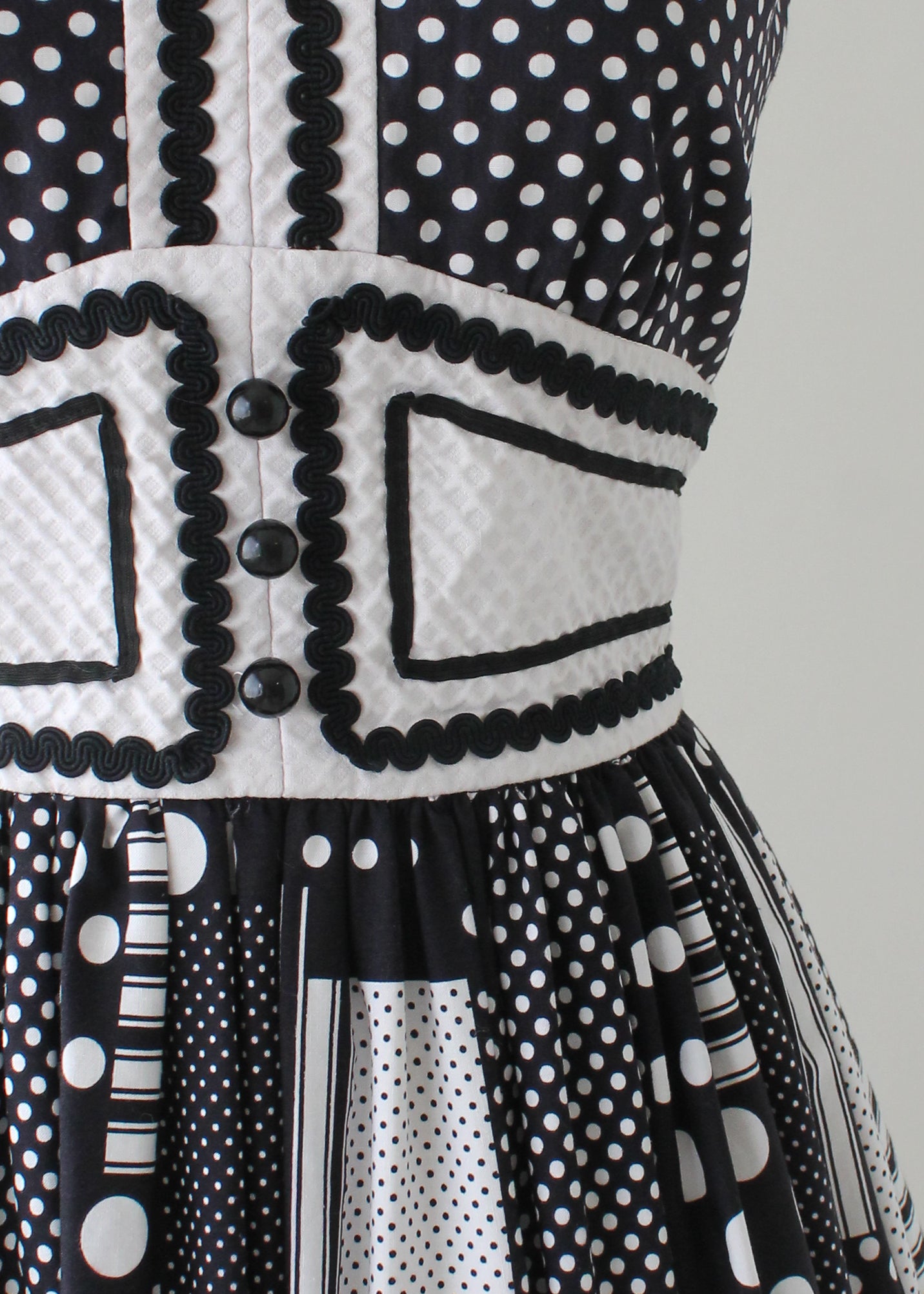Vintage 1960s Black and White Patchwork Dress Vintage 1960s Black and White Patchwork Dress