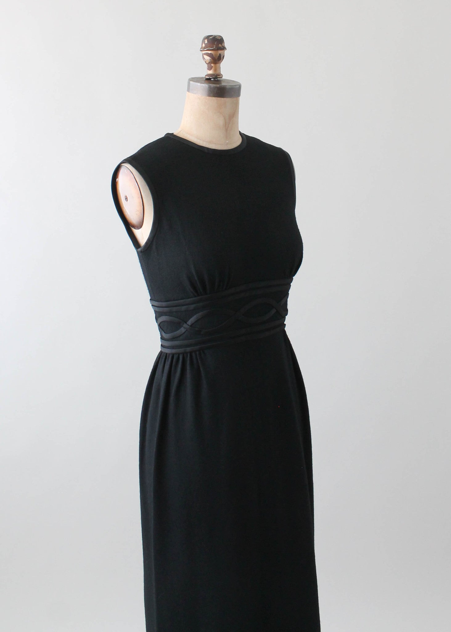 Vintage 1960s Black Wool Column Dress - Raleigh Vintage Vintage 1960s Black Wool Column Dress - Raleigh Vintage