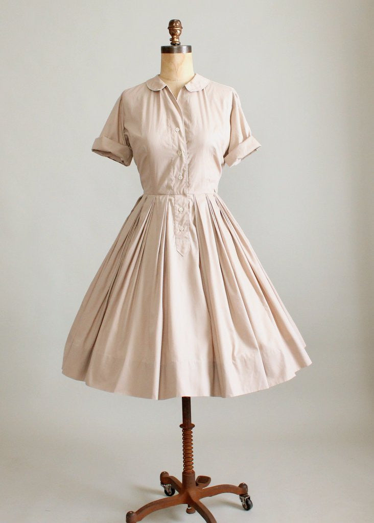 Vintage 1960s Classic Latte Shirt Dress - Raleigh Vintage