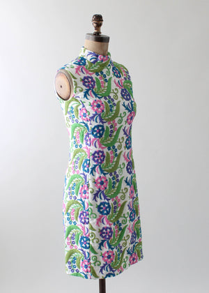Vintage 1960s Crewel Embroidered Day Dress
