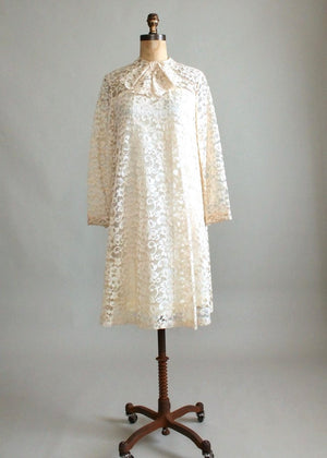 Vintage 1960s MOD Lace A-Line Wedding Dress