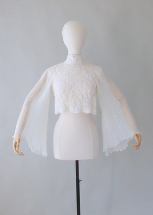 Vintage 1960s Lace Butterfly Sleeve Blouse