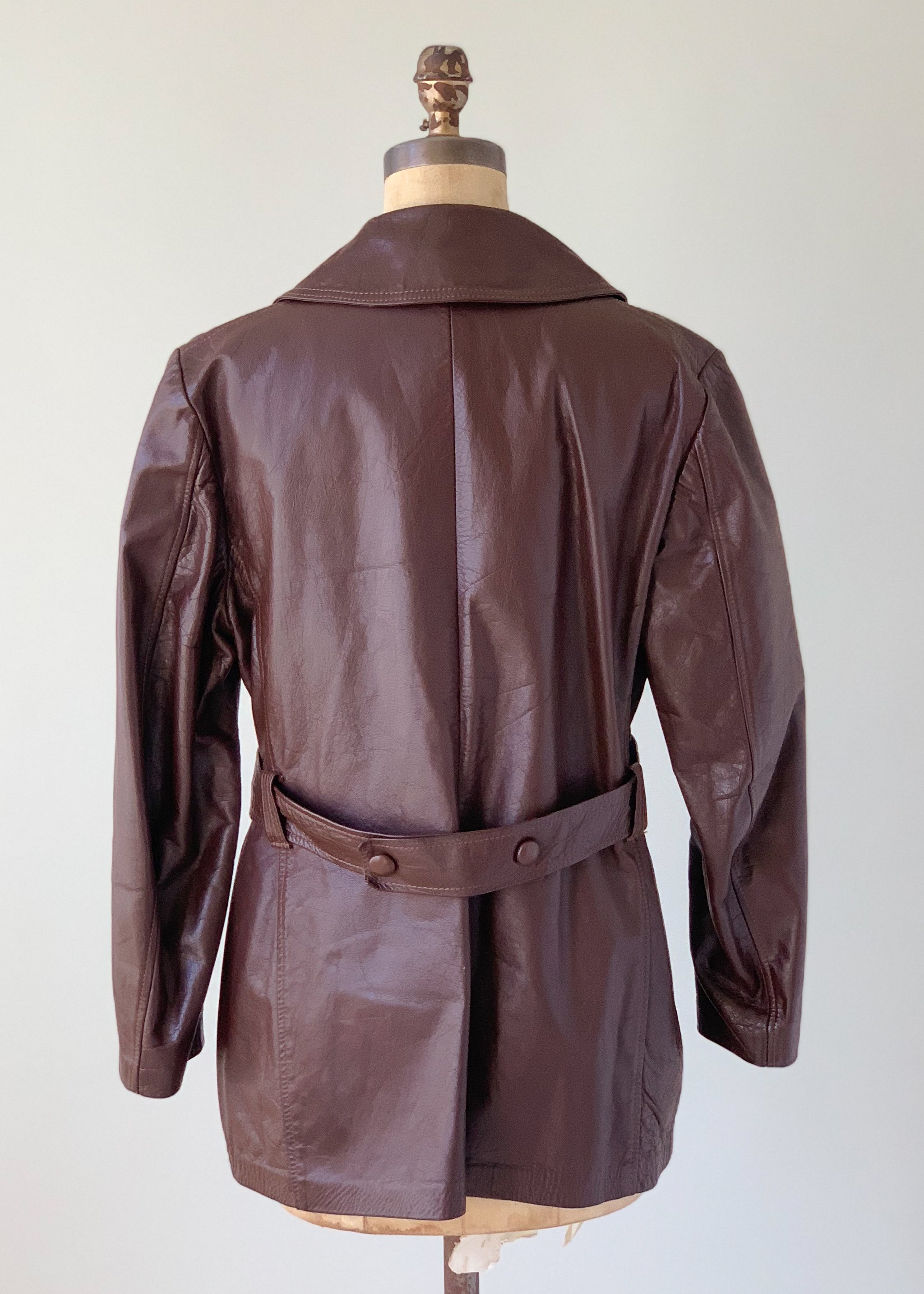Vintage 1960s Leather Car Length Trench Coat - Raleigh Vintage
