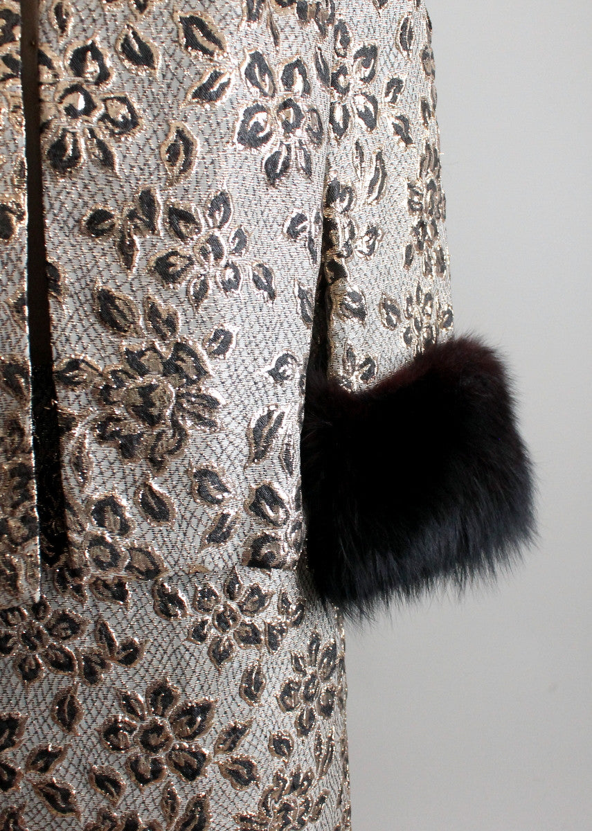 Vintage 1960s Metallic Brocade Jacket and Skirt Suit