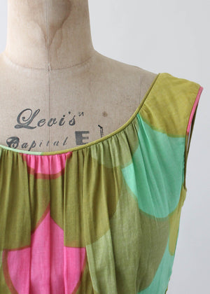 Vintage 1960s Colorful Dots Cotton Summer Dress