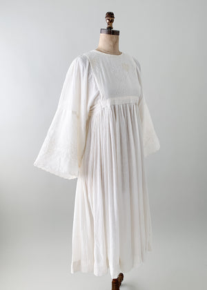 Vintage 1960s Beaded Bell Sleeve Gauze Dress