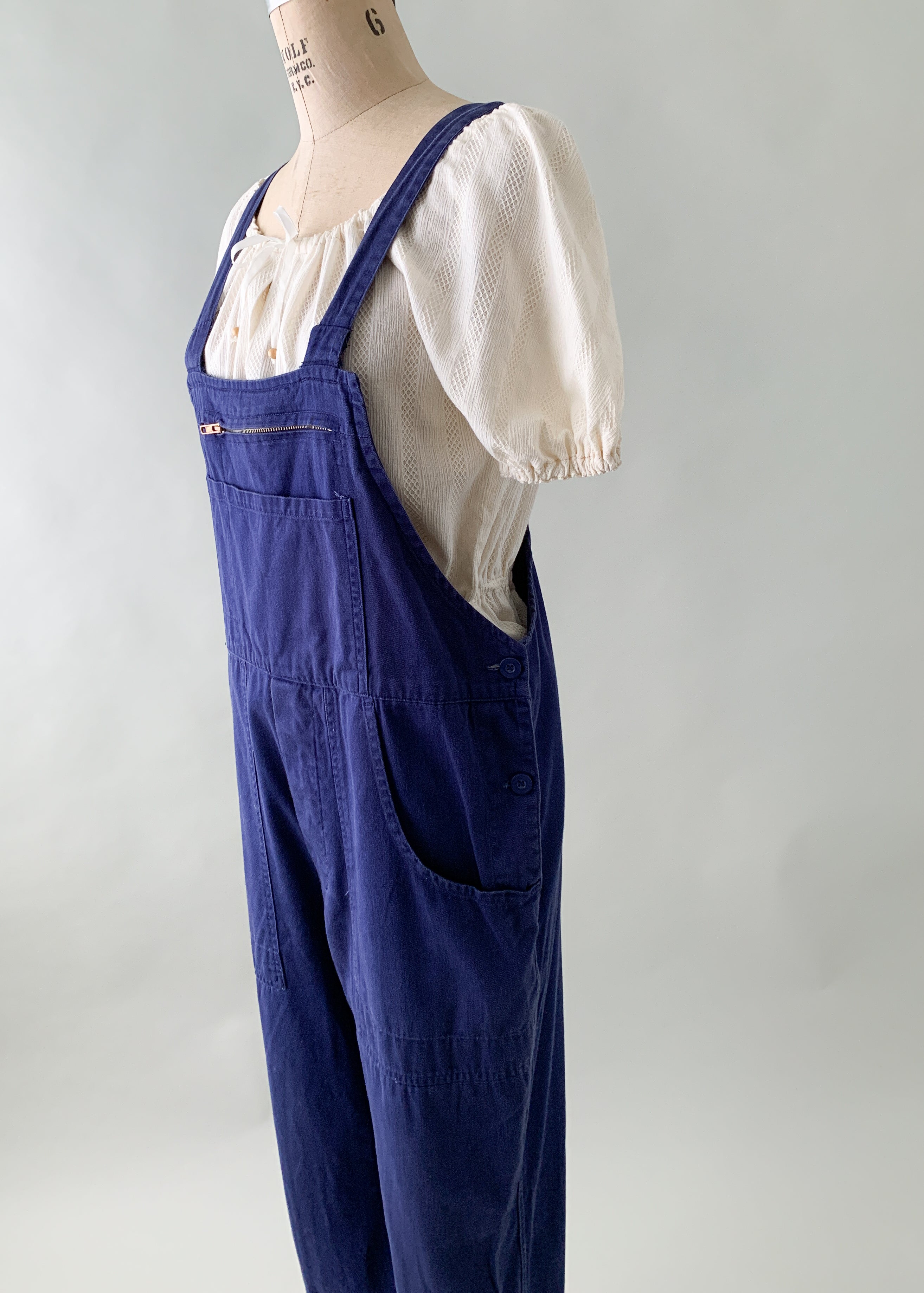 Vintage 1970s Indigo French Workwear Overalls