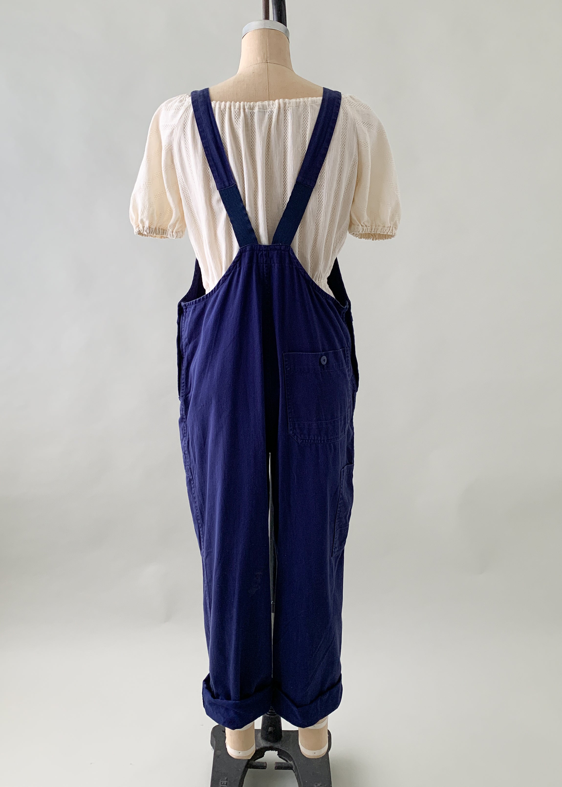 Vintage 1970s Indigo French Workwear Overalls