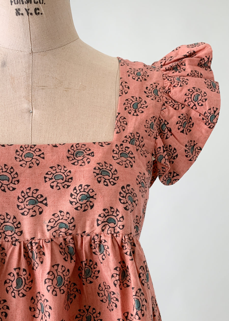 Vintage 1970s Indian Cotton Ruffle Top