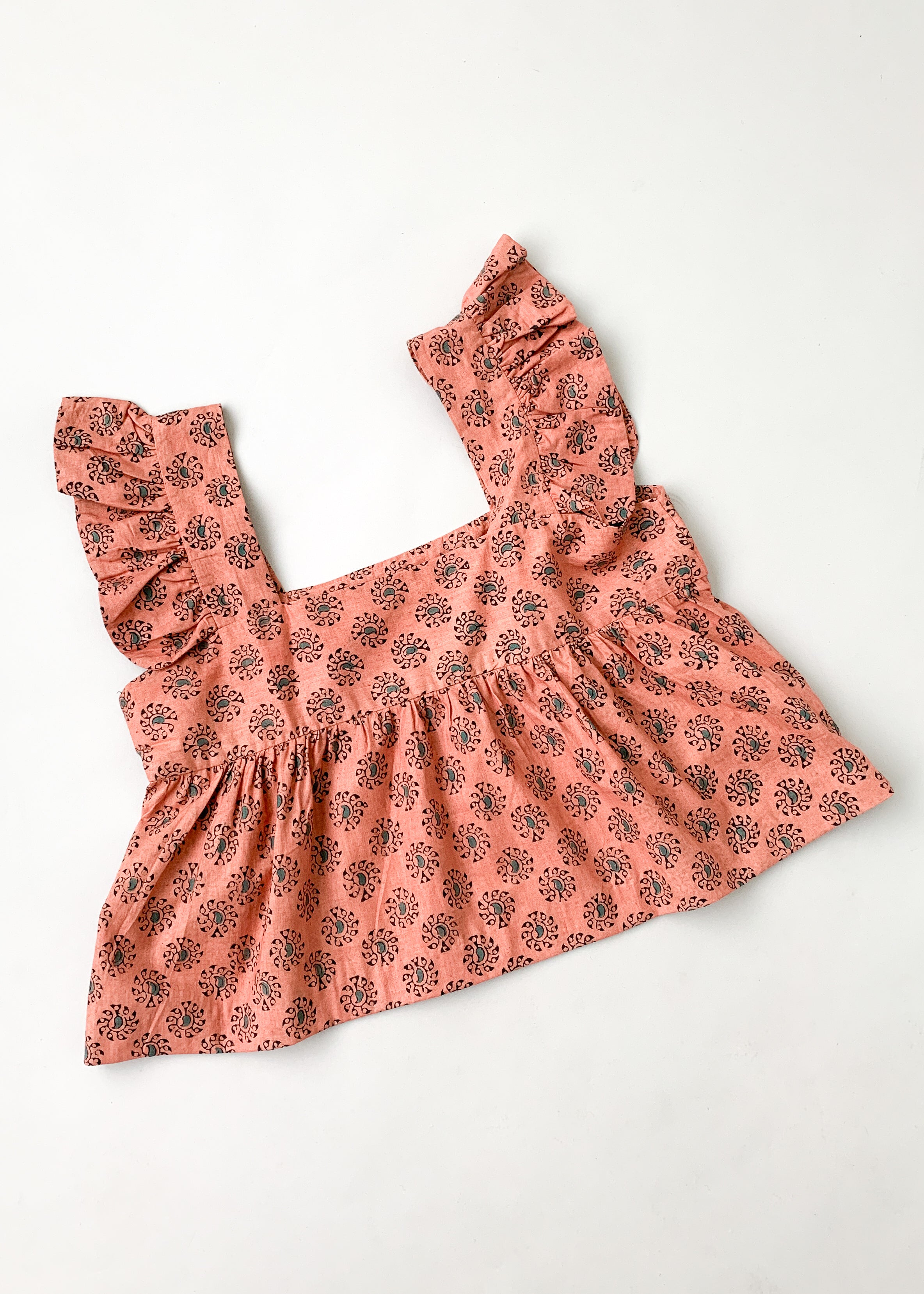 Vintage 1970s Indian Cotton Ruffle Top