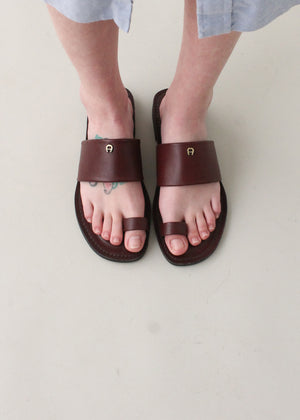 Vintage 1970s Aigner Toe Strap Sandals