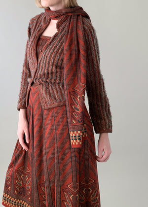 Vintage 1970s Bill Gibb Knit Dress Set