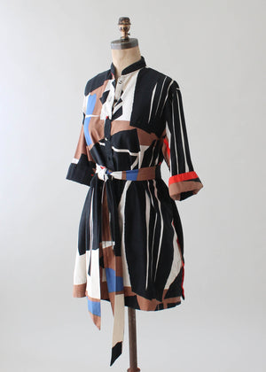 Vintage 1970s Catherine Ogust Color Block Dress