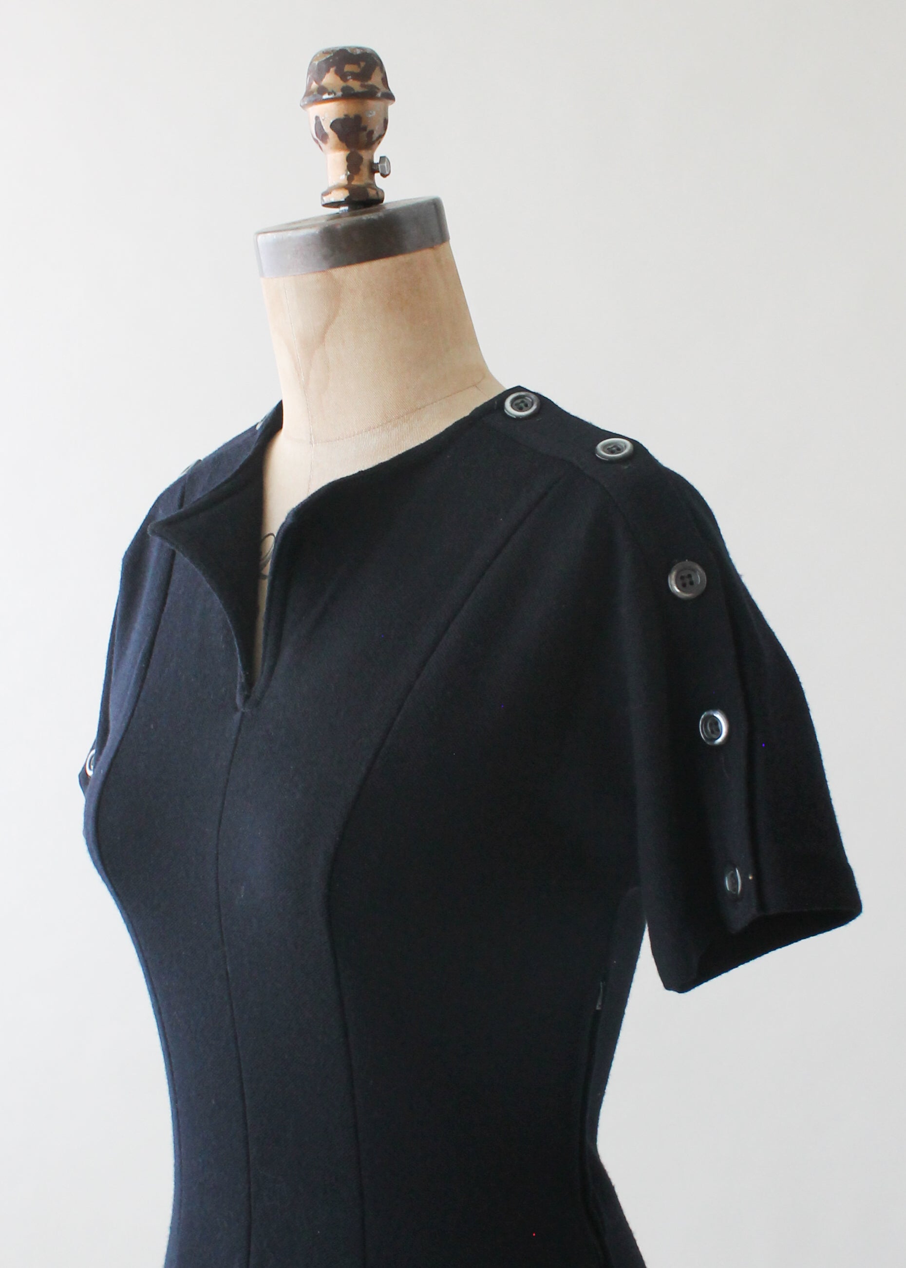 Vintage 1970s Crissa Italian Knit Little Black Dress