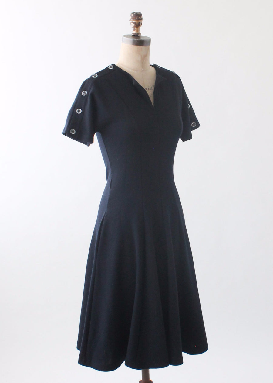 Vintage 1970s Crissa Italian Knit Little Black Dress