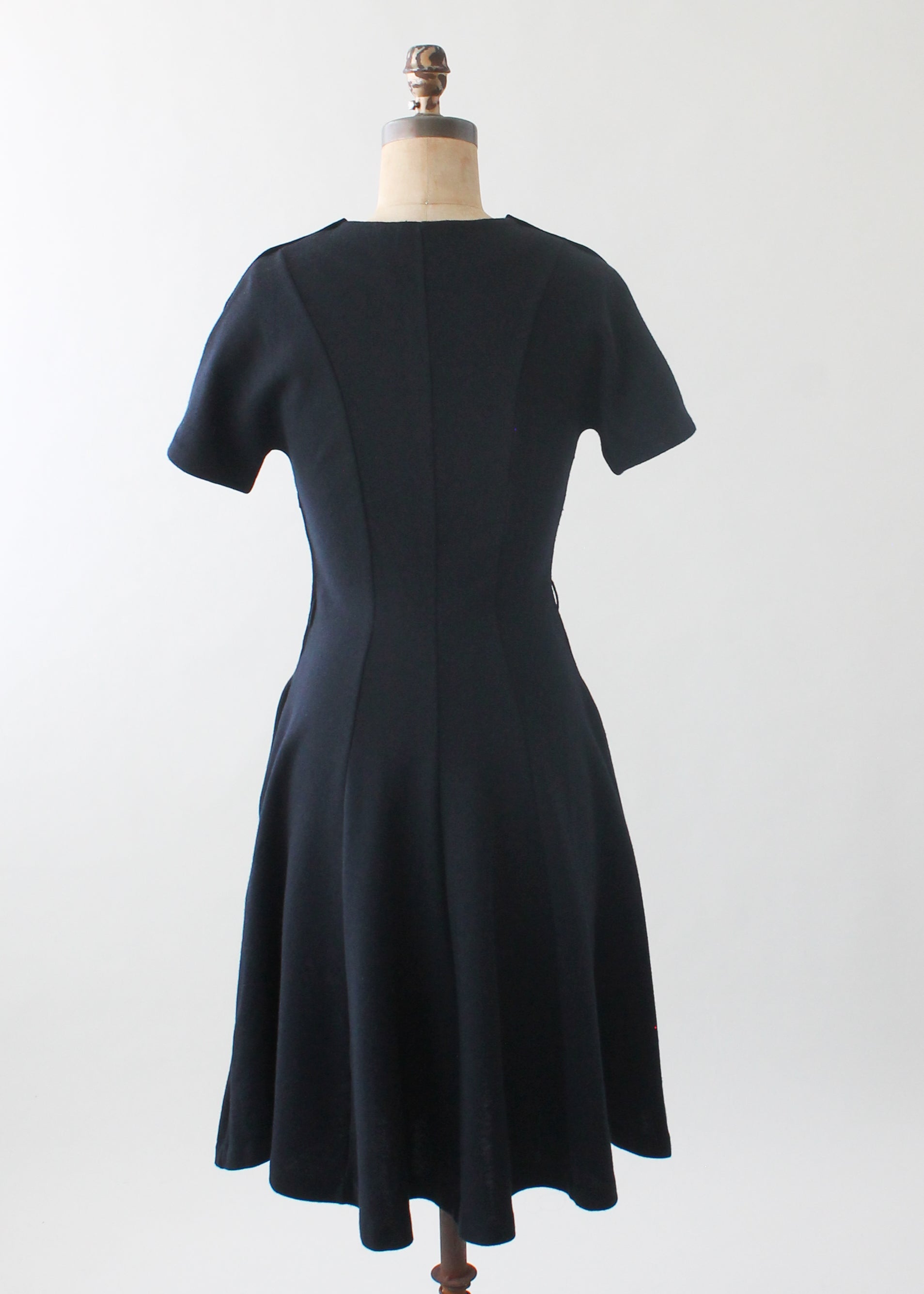Vintage 1970s Crissa Italian Knit Little Black Dress