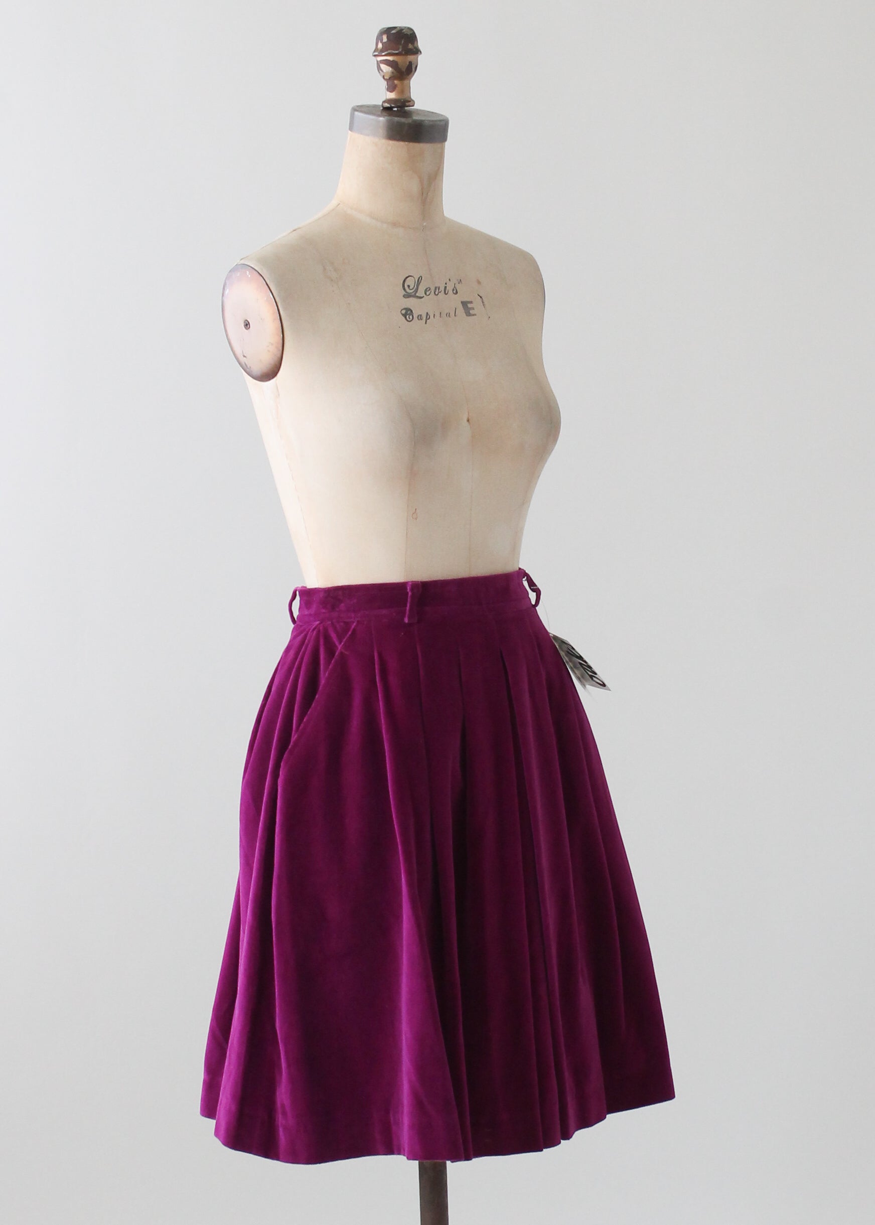 Vintage 1970s Gianfranco Ferre Velvet Skirt