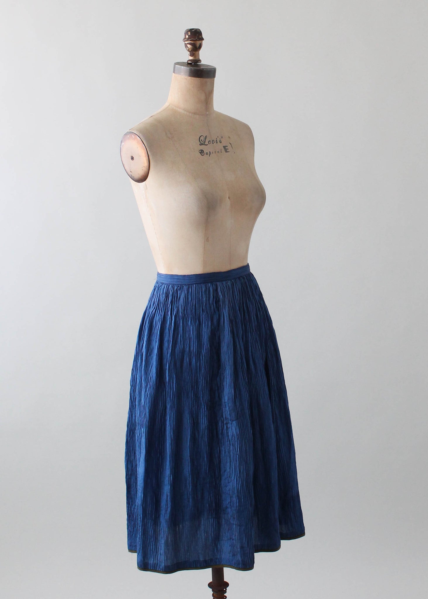 Vintage 1970s Geoffrey Beene Crinkle Silk Skirt