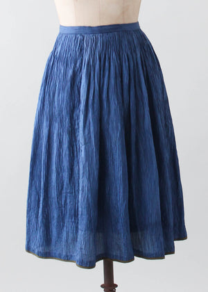 Vintage 1970s Geoffrey Beene Crinkle Silk Skirt