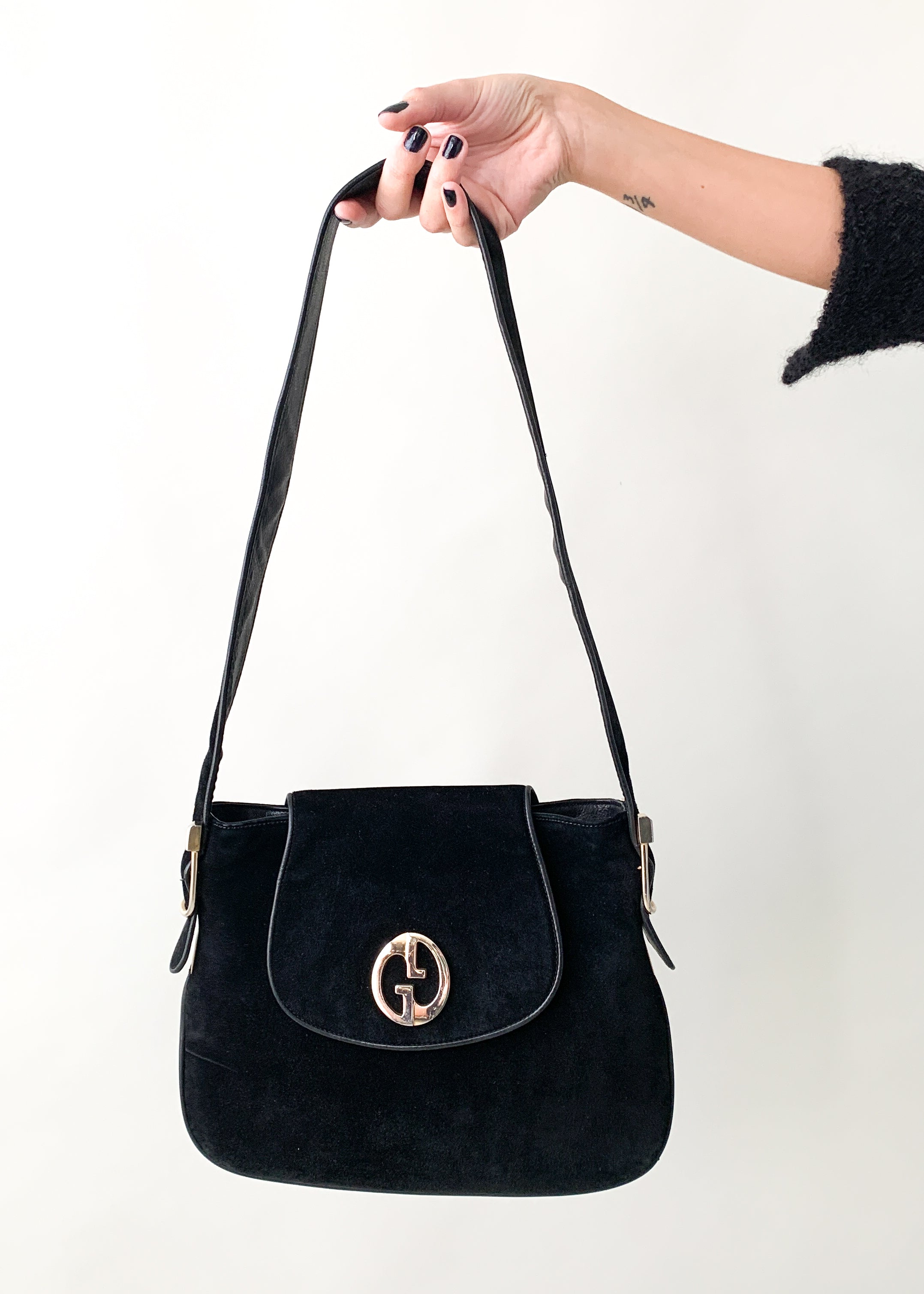 Vintage 1970s GUCCI Blondie Suede Purse