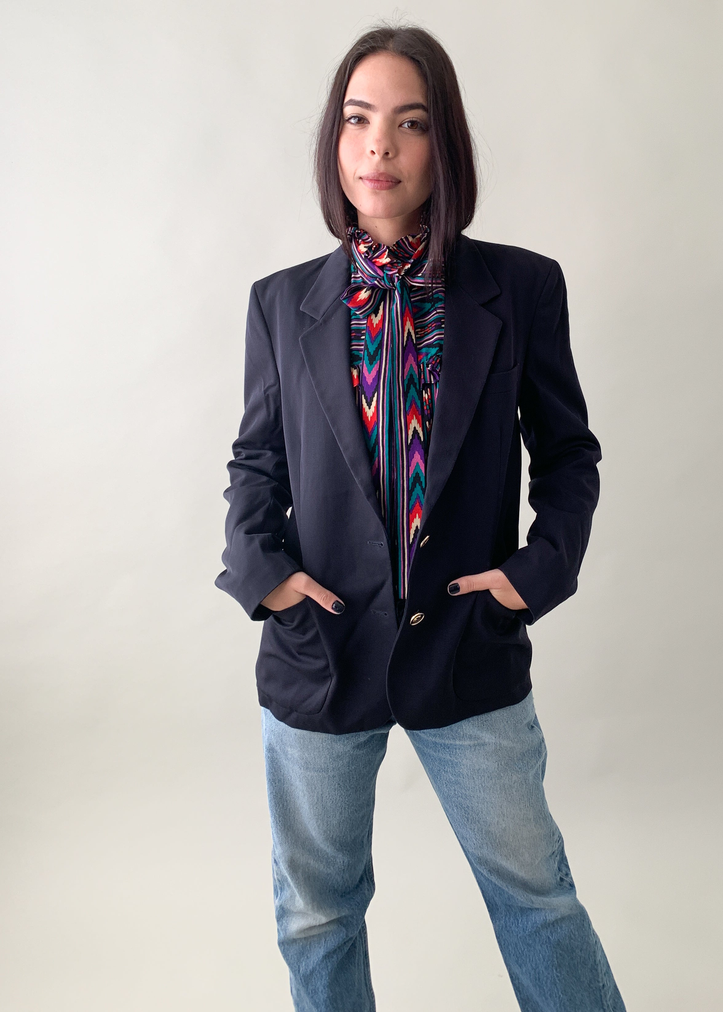 Vintage 1970s Gucci Navy Blazer