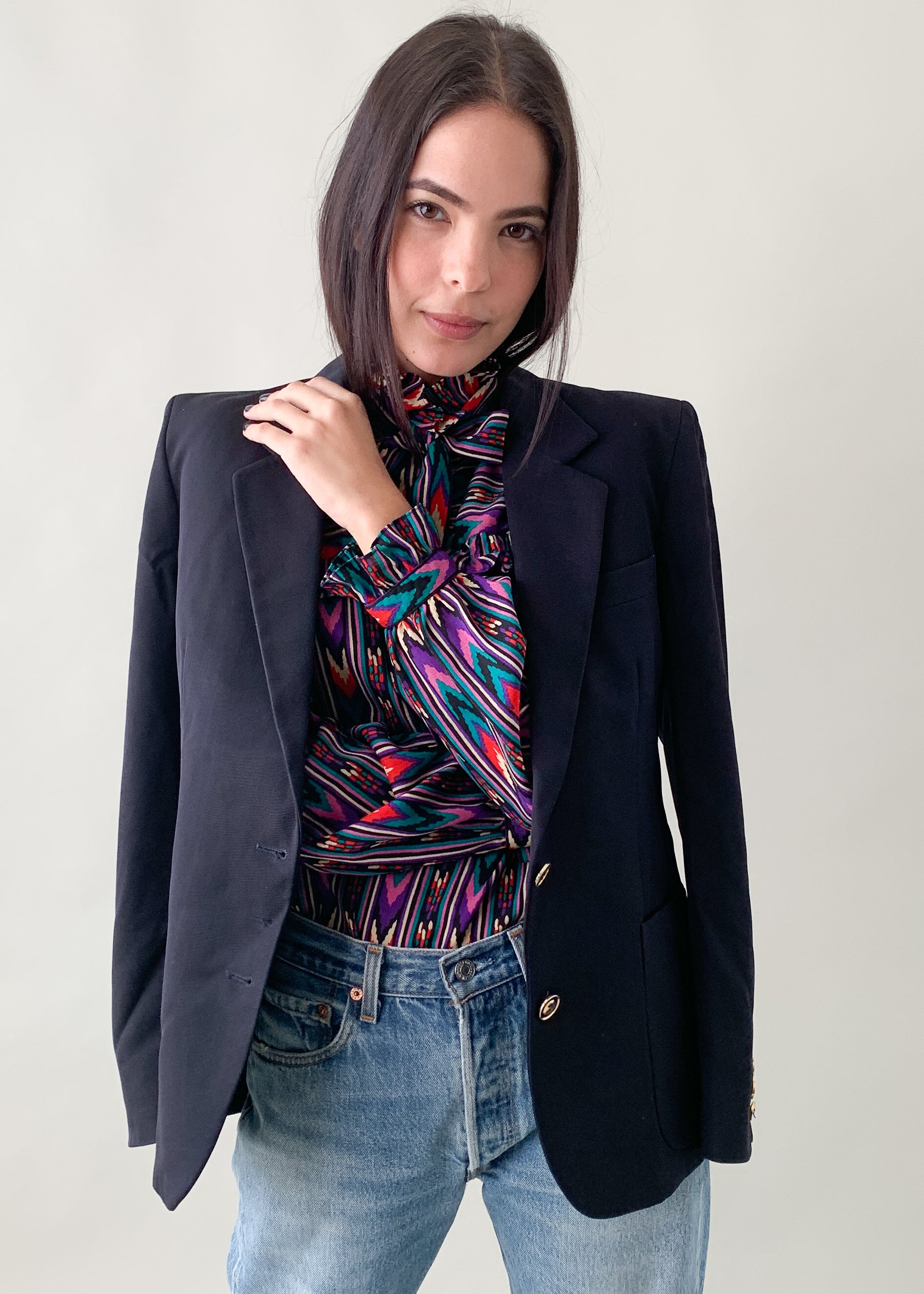 Vintage 1970s Gucci Navy Blazer