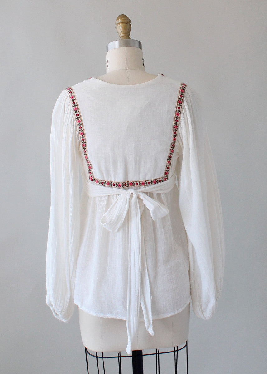 Vintage 1970s Gunne Sax Billowy Sleeves Festival Blouse