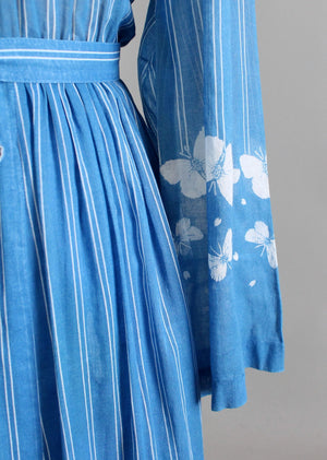 Vintage Early 1970s Hanae Mori Butterfly Maxi Dress