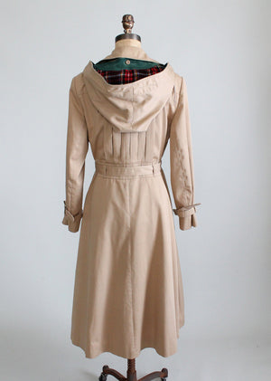 Vintage 1970s hooded trench coat