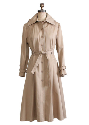 Vintage 1970s Classic Trench Coat with Detachable Hood