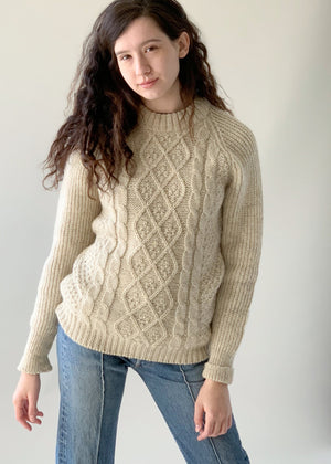 Vintage 1970s British Wool Fisherman Sweater
