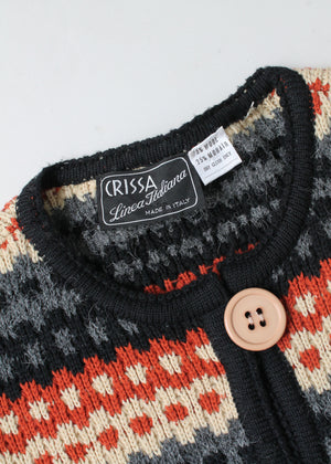 Vintage 1970s Crissa Italian Knit Cardigan