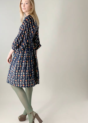 Vintage 1970s Jean Muir Silk Print Dress