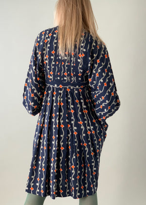 Vintage 1970s Jean Muir Silk Print Dress