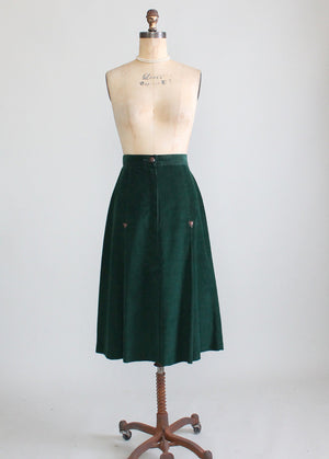 Vintage 1970s Tomboy Cord Midi Skirt