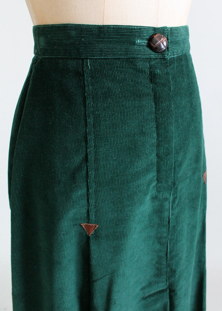 Vintage 1970s Tomboy Cord Midi Skirt