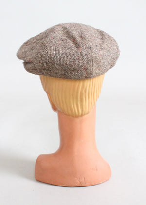 Vintage 1970s Tweed Newsboy Hat