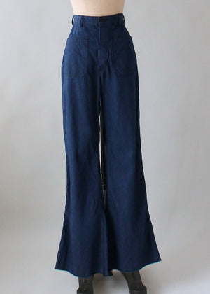 Vintage Late 1960s USN Denim Sailor Pants