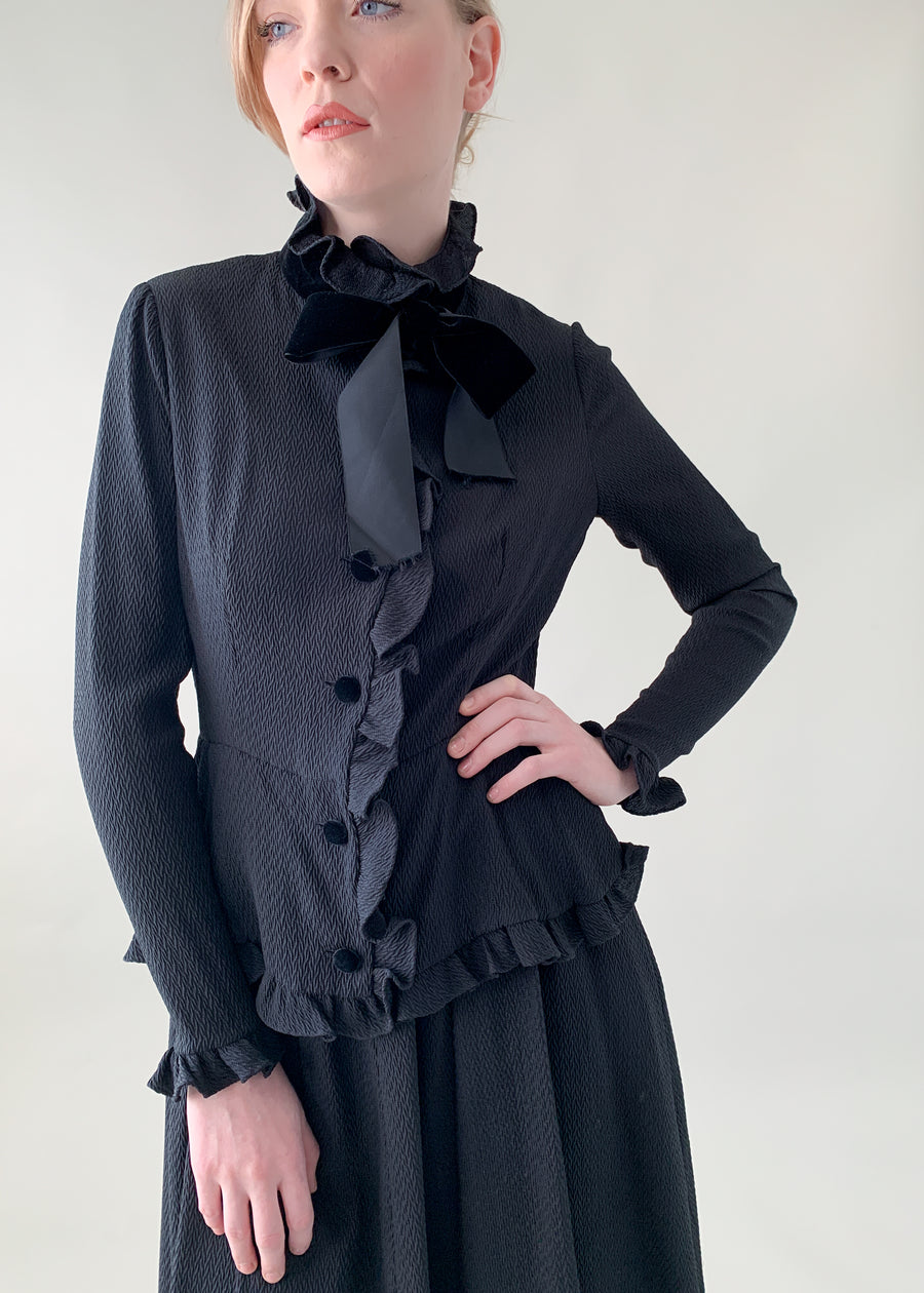 Vintage 1970s Valentino Silk Ruffle Dress