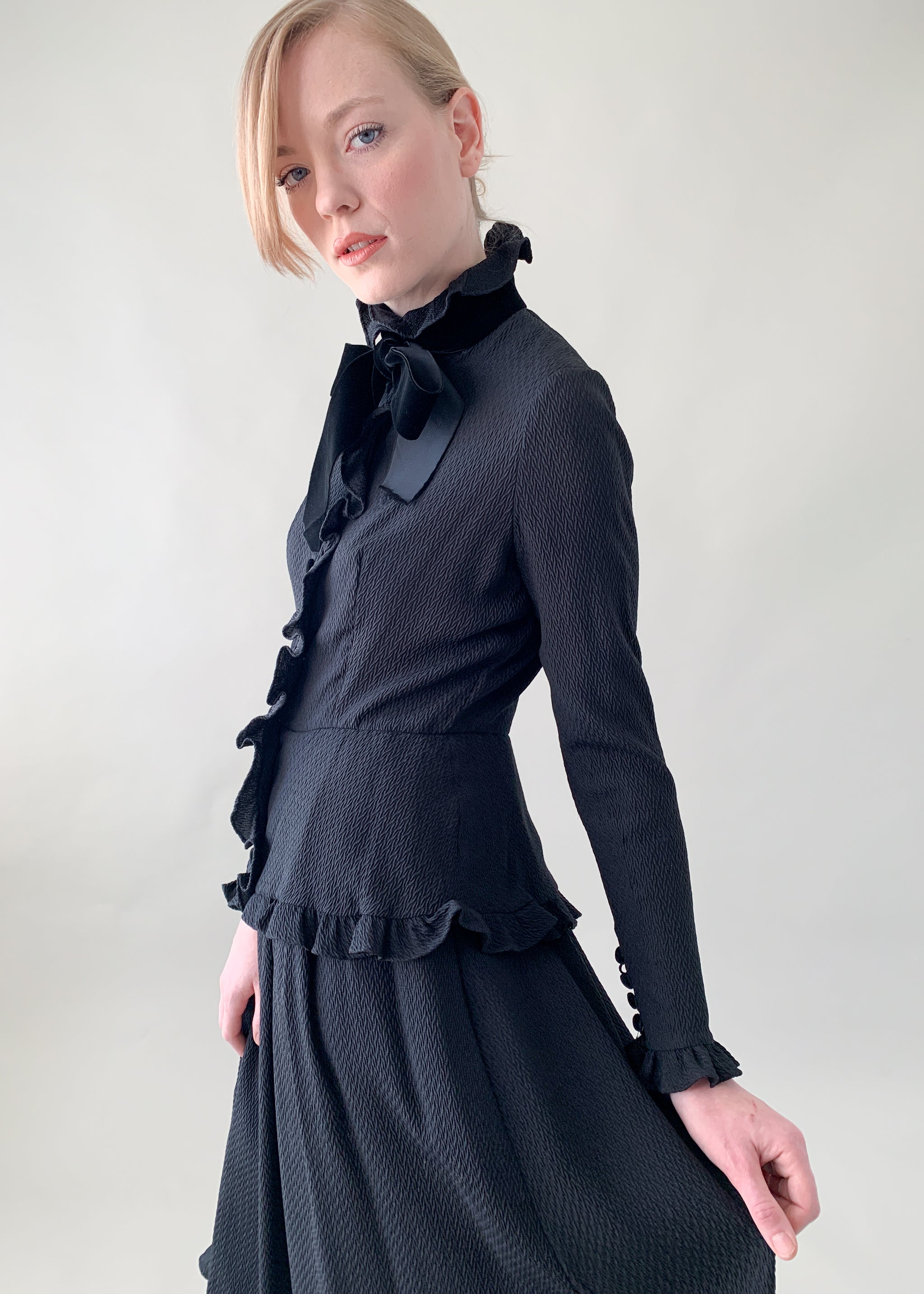 Vintage 1970s Valentino Silk Ruffle Dress - Raleigh Vintage