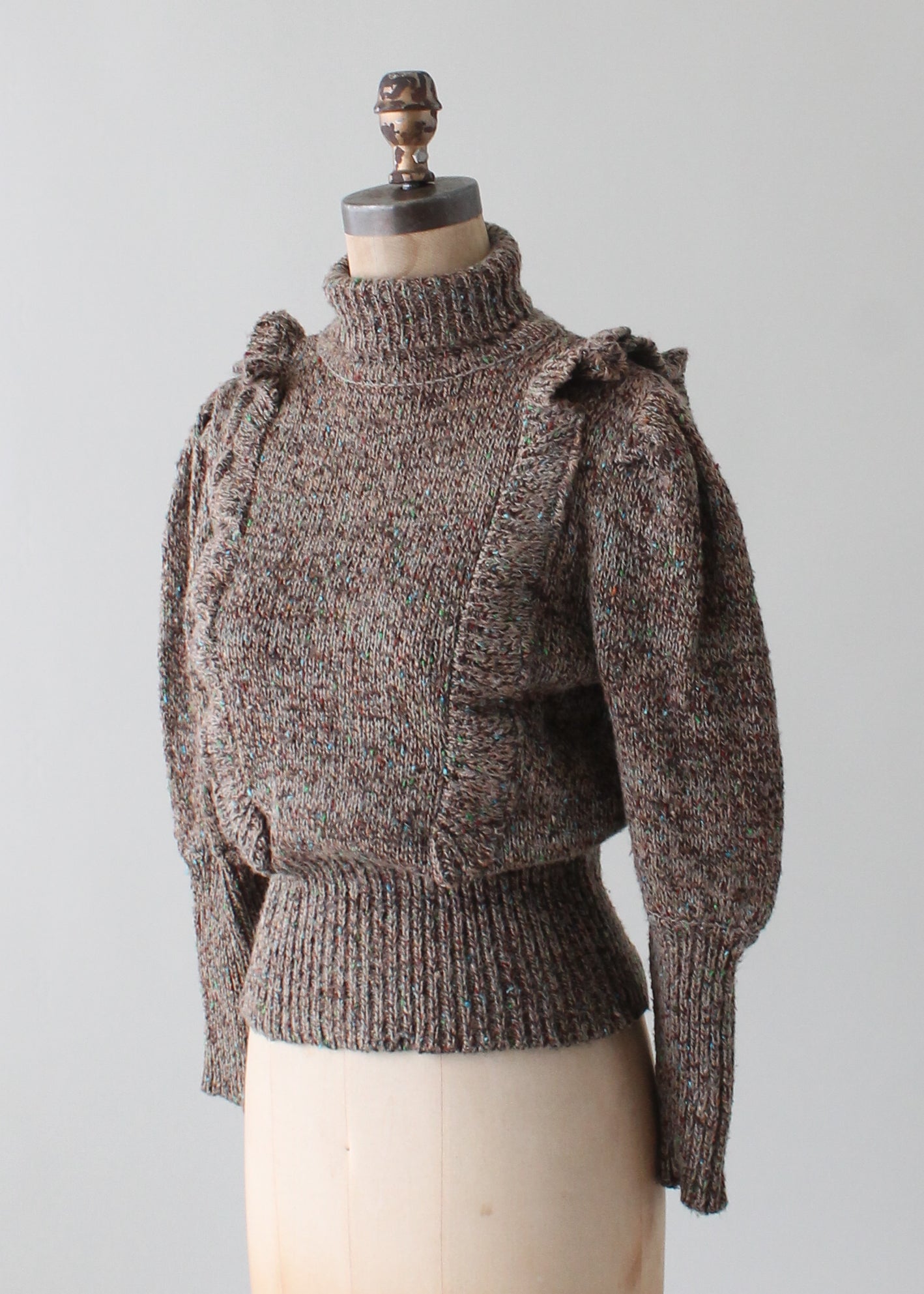 Vintage 1970s Victorian Style Ruffle Sweater