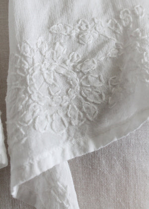 Vintage 1970s White Embroidered Ruffle Blouse